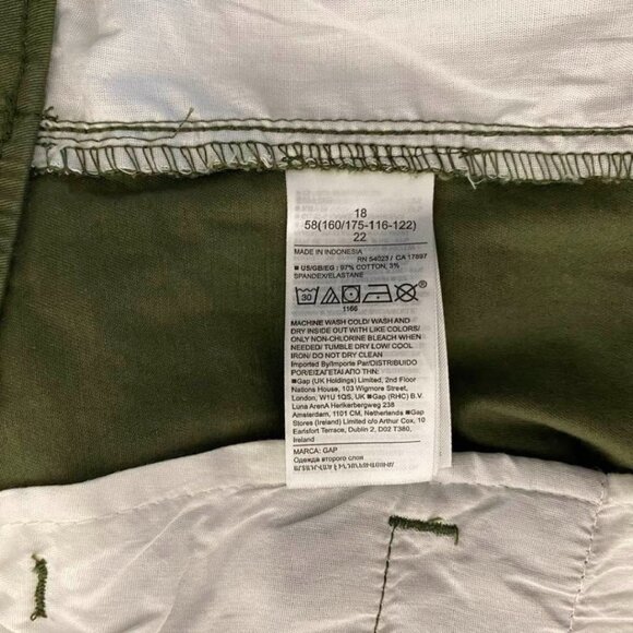GAP Women's Army Green Trousers - High Rise - Size 18 - NWT Stretch Cotton Pants - Picture 9 of 12